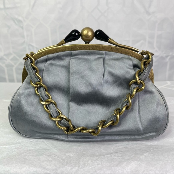 J. Crew Elegant Gray Clutch with Gold Accents - Picture 16 of 16